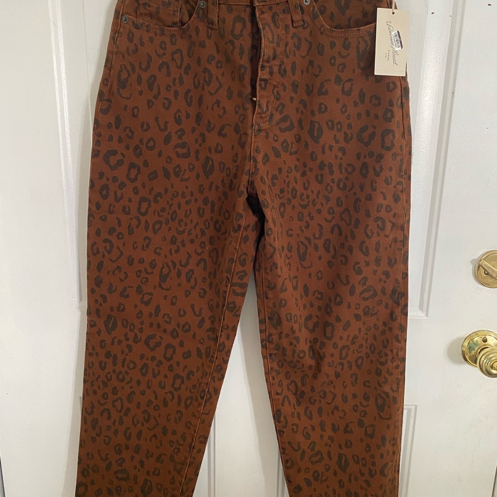 Leopard Print Brown Pants